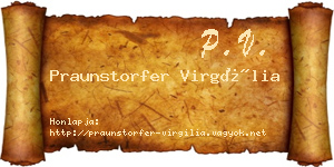 Praunstorfer Virgília névjegykártya